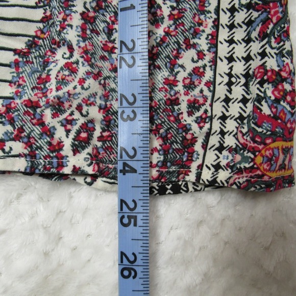 Copper Key Floral Sz Small BOHO Multicolor Shear Long Sleeve Blouse Top Shirt - Picture 5 of 8